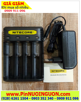 Nitecore Q4 với 04 khe _Sạc từ 1 đến 4 Pin 18650, 14500, 18350, 16340, CR123A,..chính hãng 